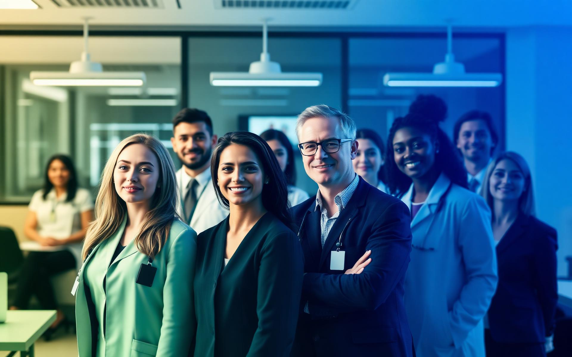 Diverse professional workforce in a modern corporate environment